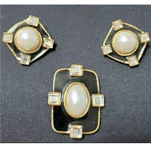 Vintage Set Craft Brooch earring set Statement EUC